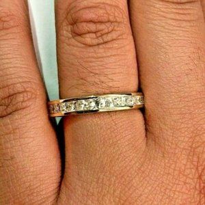 14K Gold Princess cut Diamond Wedding Band Ring